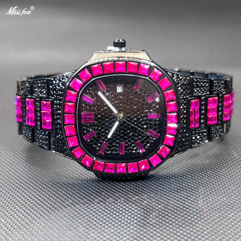 Luxury Watch Iceberg - MISSFOX Lüks Erkek Saati Gül Rengi
