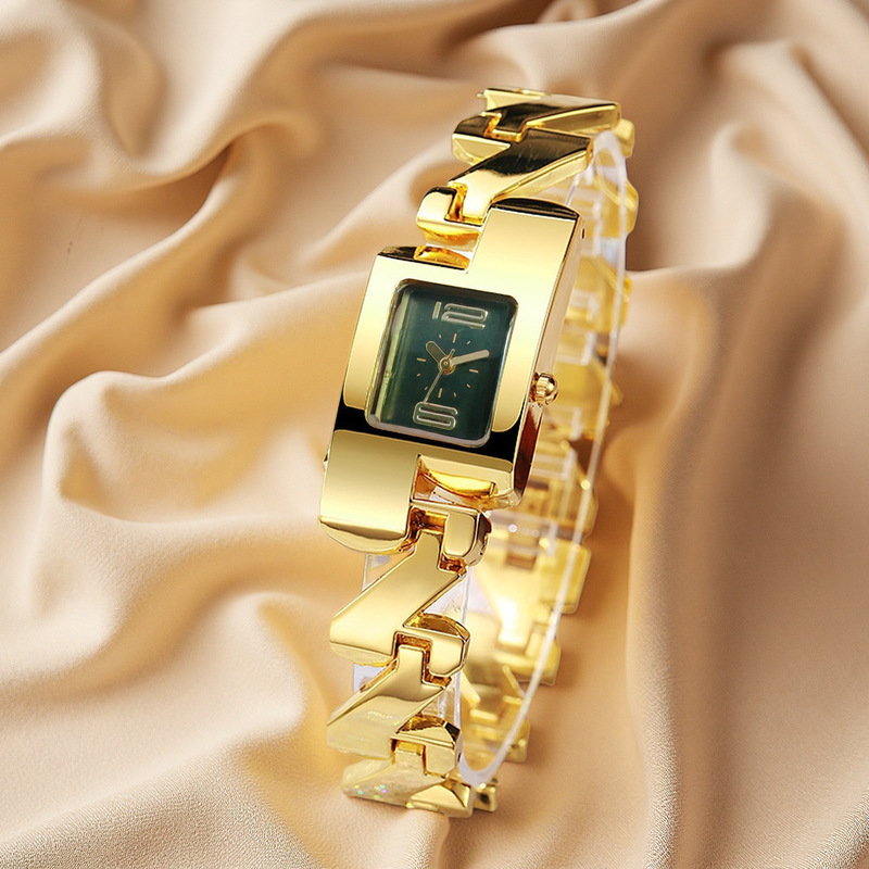Luxury Watch Vintage - Kadın Kare Kuvars Saat Moda Bileklik
