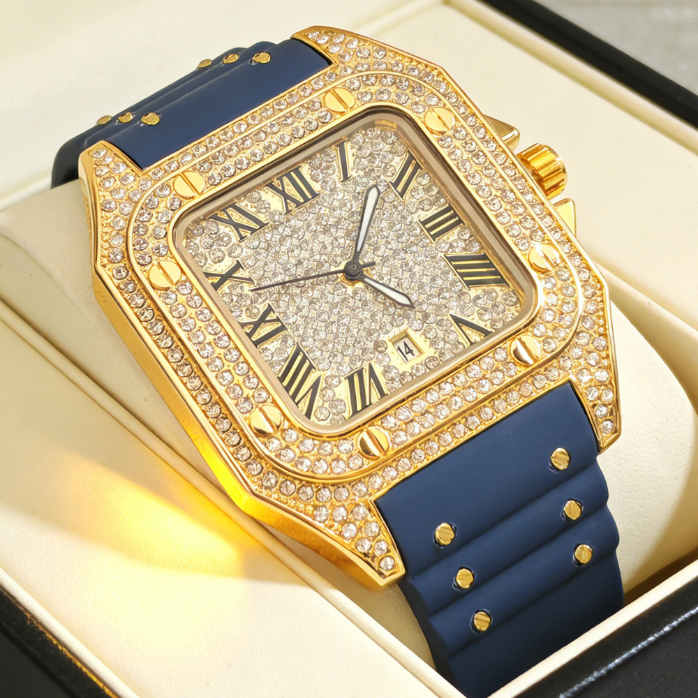 Sıcak Moda Kare Tam Elmas Kuva - Luxury Watch Iceberg incelemesi ve fiyatı