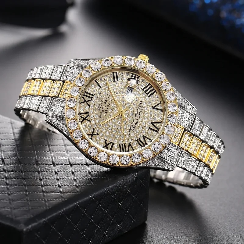 Çok Satan Altın Lüks Taşlı Kuv - Luxury Watch Iceberg incelemesi ve fiyatı