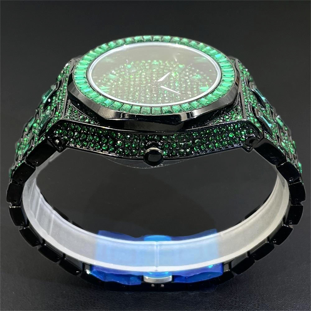 2024 Hip Hop Yeşil Elmas Saat  - Luxury Watch Iceberg incelemesi ve fiyatı